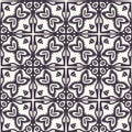 Seamless pattern hand drawn ornamental mosaic background. Geometric square allover print. Vector intricate line art