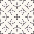 Seamless pattern hand drawn petal star trellis grid background. Geometric monochrome allover print. Vector geo swatch