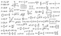 Seamless pattern of hand drawn physics equations and mathematical formulas Royalty Free Stock Photo
