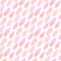 Seamless pattern with hand-drawn pink and orange watercolor feathers