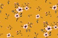 Seamless floral pattern, abstract ditsy print with autumn flowers branches with vintage motif. Vector. Royalty Free Stock Photo