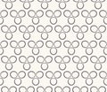 Seamless pattern. Hand drawn 3 polka dot background. Monochrome dotty black and white triple circle. All over print