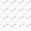 Seamless pattern Hand Drawn potato doodle. Sketch style icon. Decoration element. Isolated on white background. Flat design. Royalty Free Stock Photo