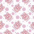 Seamless pattern of hand drawn sakura flowers and Korean spring logo Royalty Free Stock Photo