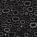 Seamless pattern. Hand drawn set of speech bubbles Royalty Free Stock Photo