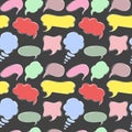 Seamless pattern with hand drawn sketch speech bubbles. Royalty Free Stock Photo