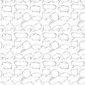 Seamless pattern with hand drawn sketch speech bubbles. Royalty Free Stock Photo