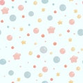 Seamless Pattern hand drawn with star fish and bubbles Royalty Free Stock Photo