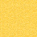 Seamless pattern with hand drawn star. Five-pointed white stars on a yellow background. Royalty Free Stock Photo