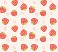 Seamless pattern with hand drawn strawberry fruit