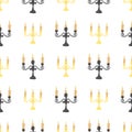 Seamless Pattern Hand Drawn Style with Chandeliers