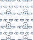 Seamless pattern with hand drawn with teapots and teacups. Royalty Free Stock Photo