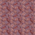 Seamless pattern of hand drawn tobacco leaves