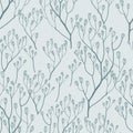 Seamless pattern with hand drawn twigs