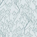 Seamless pattern with hand drawn twigs Royalty Free Stock Photo