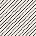 Seamless pattern with hand drawn waves. Abstract background with wavy brush strokes. Black and white freehand lines Royalty Free Stock Photo