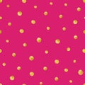 Seamless pattern with hand painted gold circles. Gold polka dot pattern Royalty Free Stock Photo