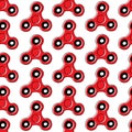 Seamless pattern of hand spinner toy - stress and anxiety relief. Hand drawn picture Royalty Free Stock Photo