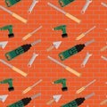 Seamless pattern with hand tools Royalty Free Stock Photo