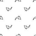 Seamless pattern Handdrawn doodle arrow icon. Hand drawn black arrow sketch. Sign symbol. Decoration element. White background. Royalty Free Stock Photo