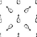 Seamless pattern Handdrawn doodle bottle icon. Hand drawn black bottle sketch. Sign symbol. Decoration element. White background. Royalty Free Stock Photo