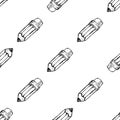 Seamless pattern Handdrawn pencil doodle icon. Hand drawn black sketch. Sign symbol. Decoration element. White background. Royalty Free Stock Photo