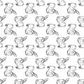 Seamless pattern Handdrawn scroll doodle icon. Hand drawn black sketch. Sign symbol. Decoration element. White background. Royalty Free Stock Photo