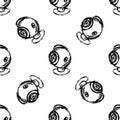 Seamless pattern Handdrawn Surveillance Camera doodle icon. Hand drawn black sketch. Sign symbol. Decoration element. White Royalty Free Stock Photo