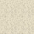 Seamless pattern with handwritten text on old paper backdrop Royalty Free Stock Photo