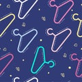 Seamless Pattern with hangers for clothes on a white background