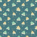 Seamless pattern Happy Birthday kids party vector Eps 10 Illustration,Design for fashion , Kids,fabric, textile, wallpaper, cover Royalty Free Stock Photo