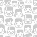 Seamless pattern with happy family faces. Royalty Free Stock Photo