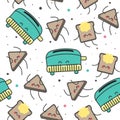 Seamless pattern, happy toast