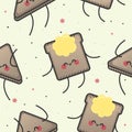 Seamless pattern, happy toast