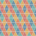 Seamless pattern with hatched diamonds. Argyle wallpaper. Rhombuses and lozenges motif. Repeated geometric figures Royalty Free Stock Photo