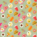 Seamless pattern with healthy and junk food