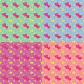 seamless pattern of heart 4 colours