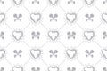 Seamless pattern with heart and crossed keys. Vector background design for wallpaper, wrapping paper, book flyleaf