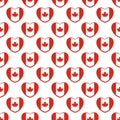 Seamless pattern of heart shaped Canada flag.