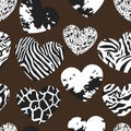 Seamless pattern with heart shapes Royalty Free Stock Photo