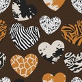 Seamless pattern with heart shapes Royalty Free Stock Photo