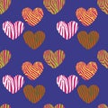 Seamless pattern with heart shapes Royalty Free Stock Photo