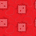 Seamless pattern with hearts