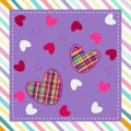 Seamless pattern with hearts. Bright picture of love. Print Diagonal pattern stripe and heart. Vector illustration