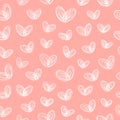 Seamless pattern with hearts-butterflies Royalty Free Stock Photo