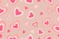 Seamless pattern with hearts. Cute background for Valentine's Day. Ideal for wrapping paper, packaging, textile