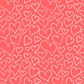 Seamless pattern with hearts of different sizes. A pattern for expressing feelings.