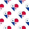 Seamless pattern from the hearts with flag of Republic of Panama