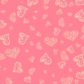 Seamless pattern of hearts