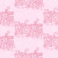 Seamless pattern with hearts and letters hope. Royalty Free Stock Photo